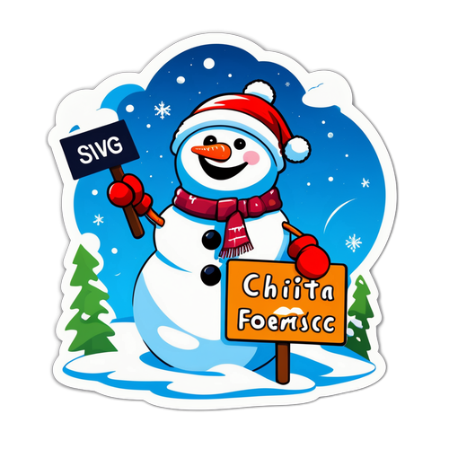 Весёлый снеговик с прогнозом погоды для Читы