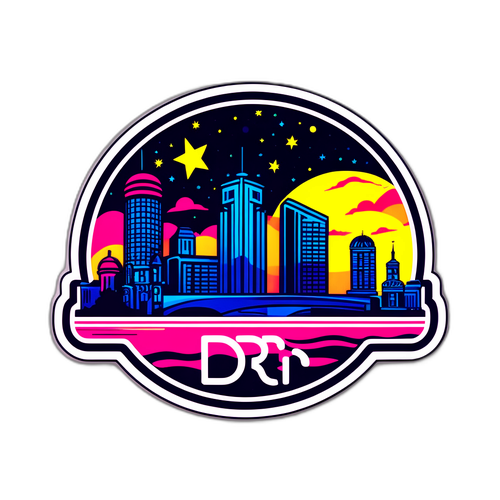 Nálepka s GDR: Město v noci