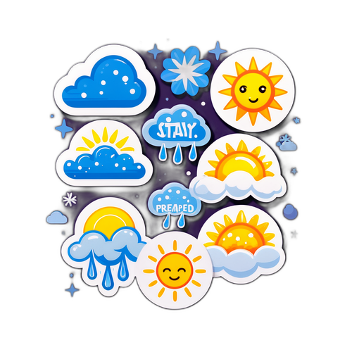 Stiker Bertema Cuaca: Siap Siaga!