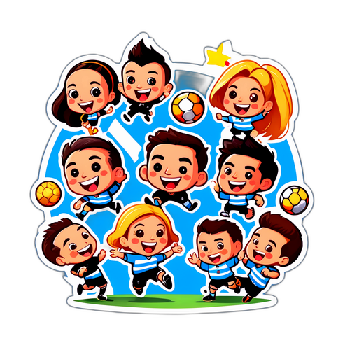 Sticker de equipos de fútbol argentinos como personajes de dibujos animados