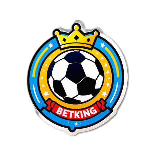 Наклейка з логотипом Betking у спортивному стилі з елементами футболу