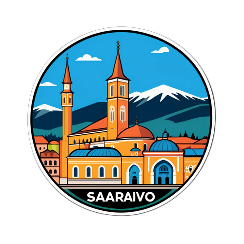 Sticker med Sarajevos unikke arkitektur