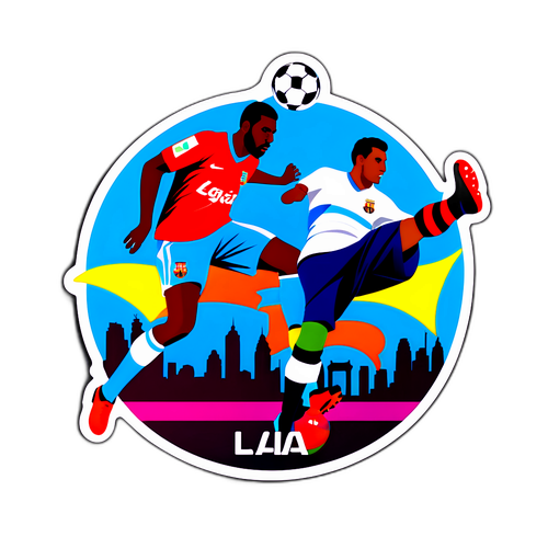 La Liga Logo und Fußballspieler Sticker