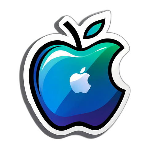 Nowoczesny sticker z logo Apple