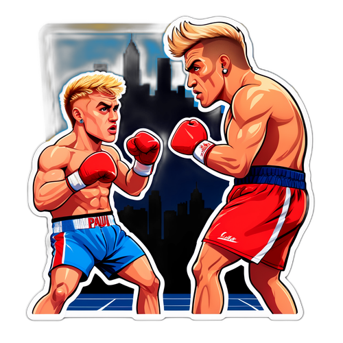 Caricatura de Jake Paul enfrentándose a Chávez