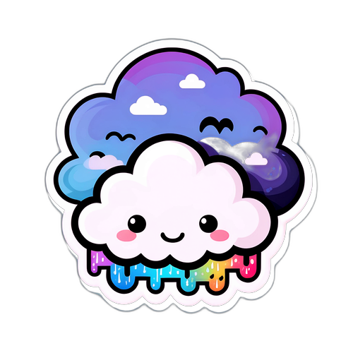 Awan Kartun Comel dengan Vibe Ribut