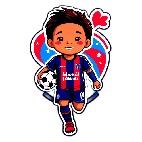 Niño soñando con ser futbolista