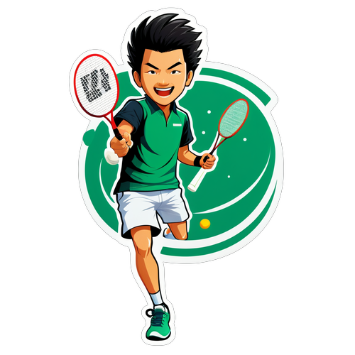 Penuh Semangat! Sticker Loh Kean Yew yang Memotivasi Bersama Shuttlecock Badminton!