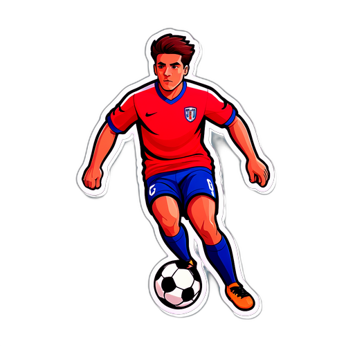サッカーボールを持つアスリートのイラスト