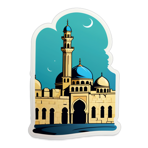 Sticker met artistieke weergave van Aleppo