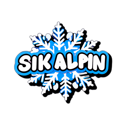 Ski Alpin Sticker met Sneeuwvlokken
