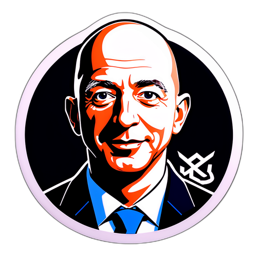 Moderne og stilren klistremerke som representerer Jeff Bezos