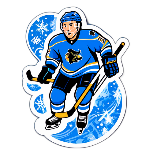 Autocollant de Hockey et Motifs Glacés
