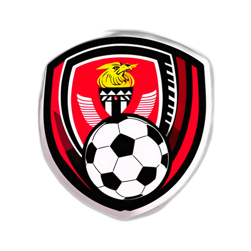 본머스 및 아스날 팀 로고 스티커와 축구공 표면