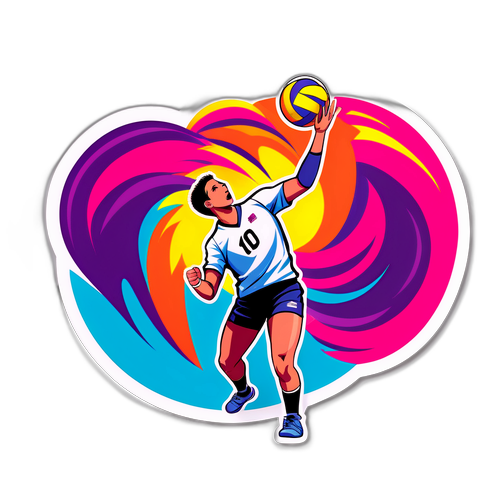 Viihtyisä lentopalloilijasticker