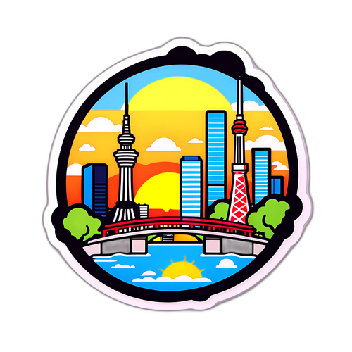 東京の名所を描いたデザイン