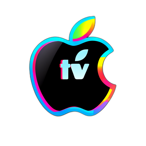 Sticker del logo de Apple TV en un fondo negro elegante