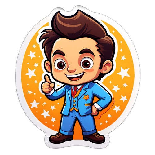 Vrolijke sticker van Benjamin Duhamel