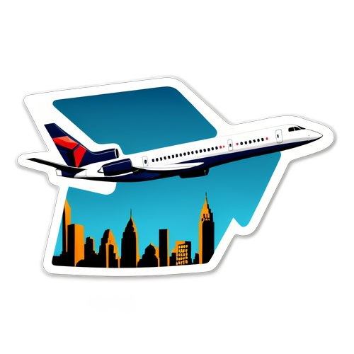 Estik ng Sleek Jet na may Delta Airlines Logo