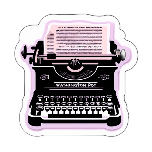 Retro nyhetssticker med Washington Post-masthead