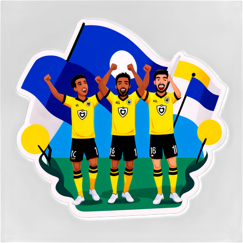 Ilustração de um momento clássico de torcida no jogo Al-Wasl vs Al-Hilal