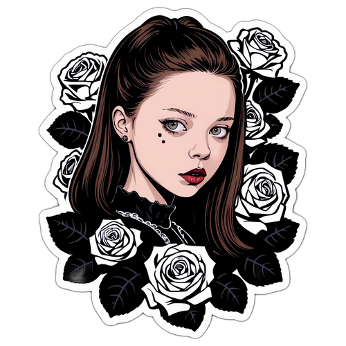 Mia Goth en mode gothique avec une esthétique des années 90