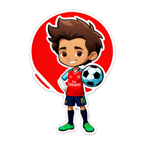 아스날 팬 캐릭터와 축구공