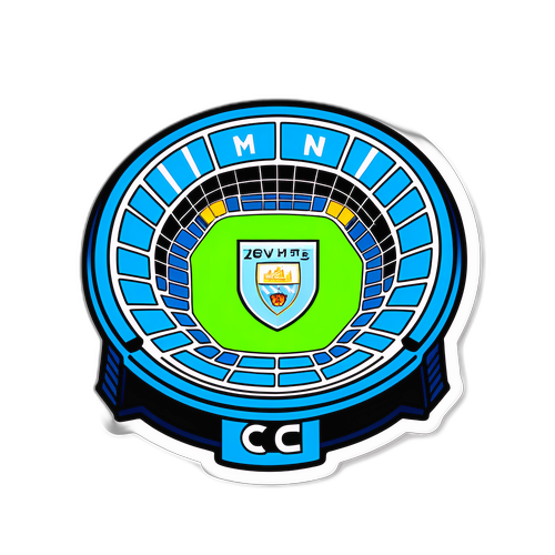 Fotbollsstadium med Manchester City-fans