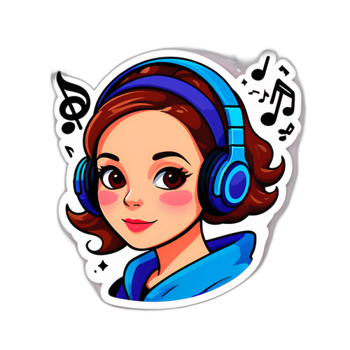 음악을 듣는 리즈 스티커