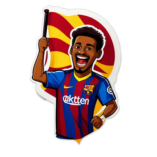 Shabiki wa Barca Akisherehekea