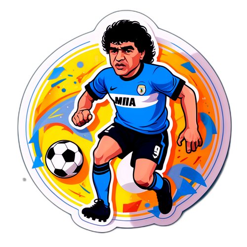 Sticker homenaje a Maradona