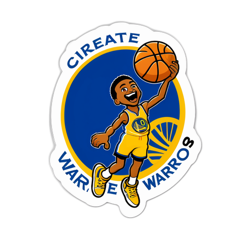 Sticker ng Mascot ng Golden State Warriors na Tumatalon
