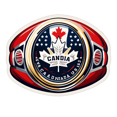 Illustration d'une bague de championnat avec les mots 'Canada vs USA'