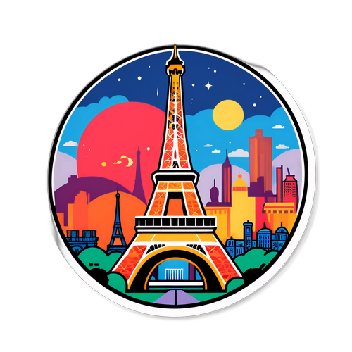 Paris skyline med Eiffeltårnet