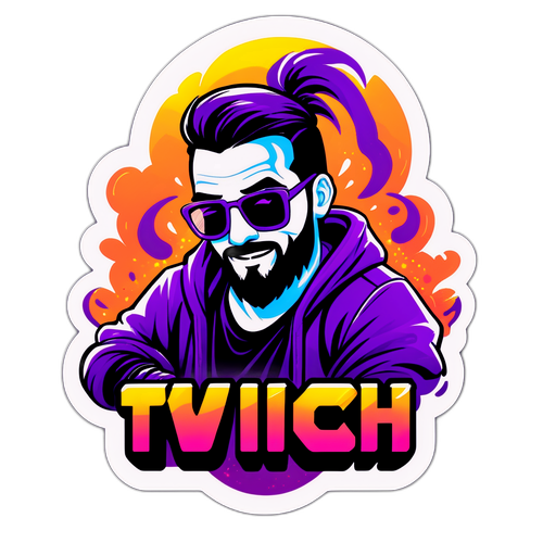 Sticker de Twitch con fondo vibrante