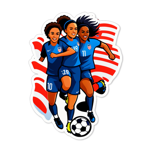 Unleash Your Spirit! Celebrate U.S. Women's Soccer with This Action-Packed Sticker!