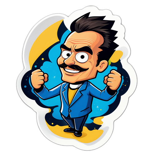 Cartoonachtige sticker van Sid van Oerle