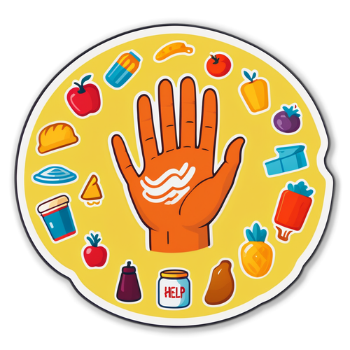 Stiker Tangan Menawarkan Bantuan