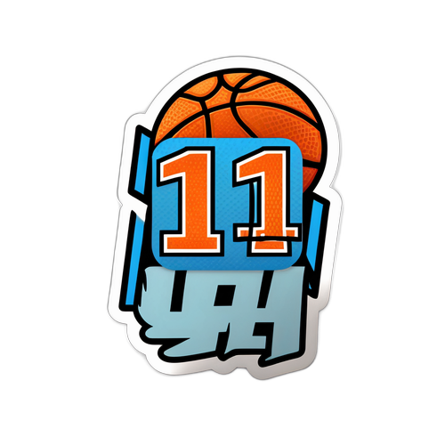 Disenyong Selyo ng Numero '1' na may Teksturang Basketball