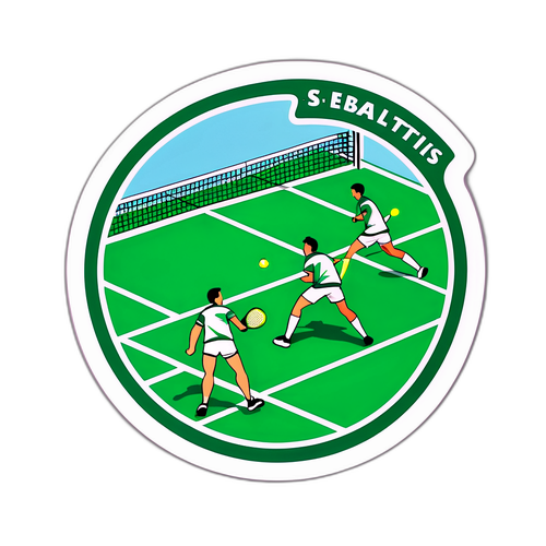 Ілюстрація наклейки з тенісним матчем гравців Реал Бетіса