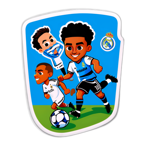 מדבקה מצוירת של דמויות שחקנים מריאל מדריד וריאל סוסיאדד