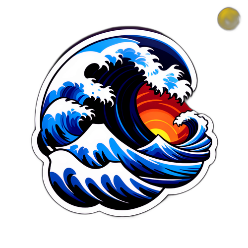 Adesivo Criativo com Gráfico de Onda