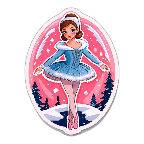 Наклейка с портретом Анастасии Волочковой в зимнем костюме