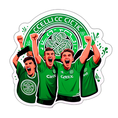 Stiker Penyokong Celtic yang Ceria