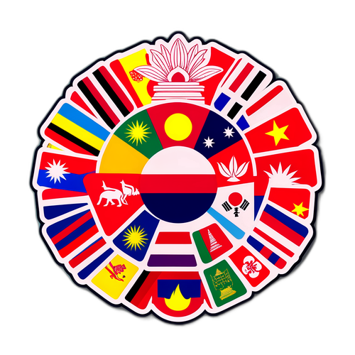 Pita Bendera ASEAN dengan Landmark