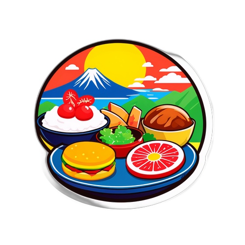 兵庫県の特産物と風景を融合したカラフルなデザイン