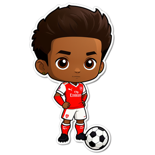 Hình ảnh chibi cầu thủ Arsenal trong trang phục thi đấu