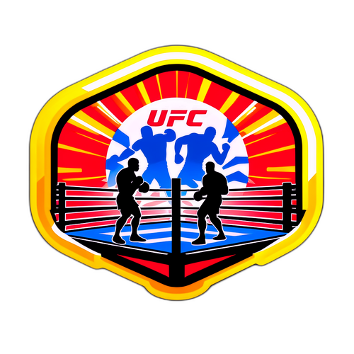 Autocollant UFC 318 avec ring de combat