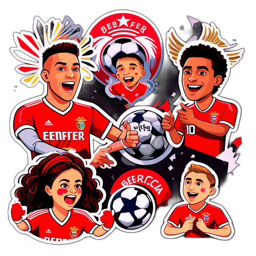 Стікери з елементами гри, що відображають емоції фанатів під час матчу Бенфіка - Байєр