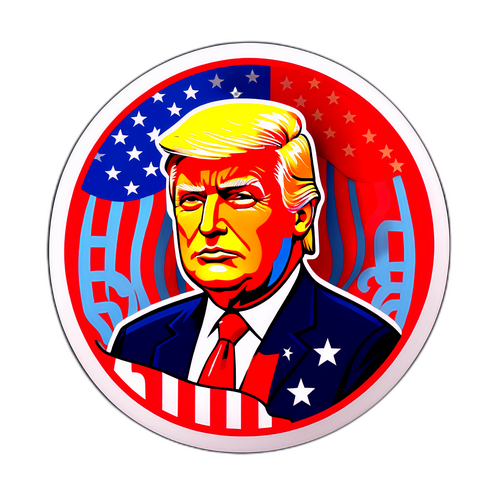 Sticker sắc màu sáng tạo về Donald Trump